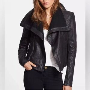 New Veda Classic Max Black Leather Jacket